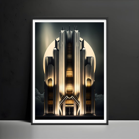 Art Deco Architecture Prints Wall Decor Poster Art Deco Wall Art print Housewarming Gift