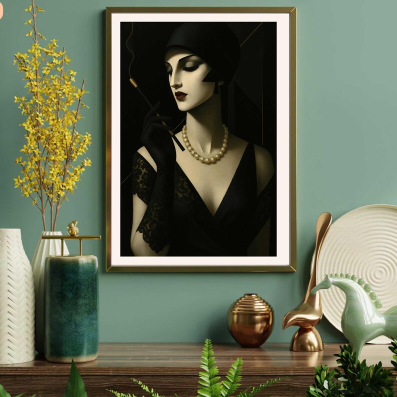 Art Deco Woman Print | Retro Glam, Vintage 1920s Portrait - Etsy