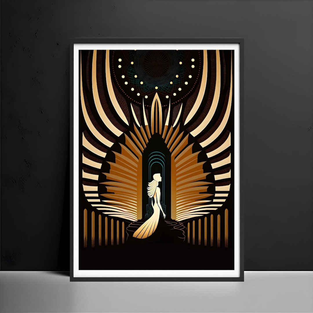 Art Deco Wall Art Print, Luxury Art Deco Prints, Gold Art Deco Poster