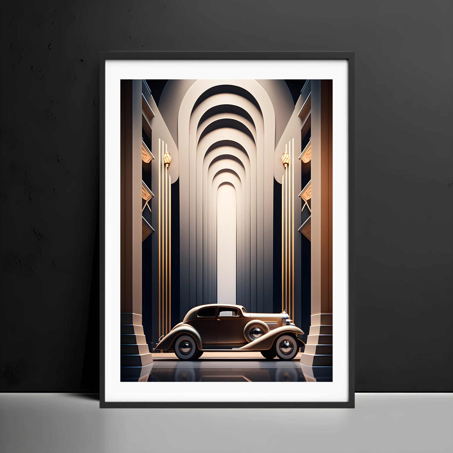 Art Deco Car Poster – Retro Automotive Print, Vintage Style - Etsy