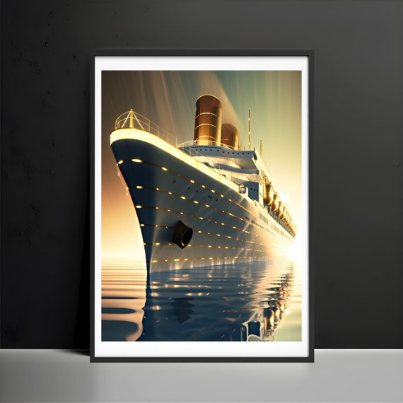 Cruise Ship Travel Poster Art Prints Wall Decor Vintage Art Deco Travel Poster print Housewarming Gift