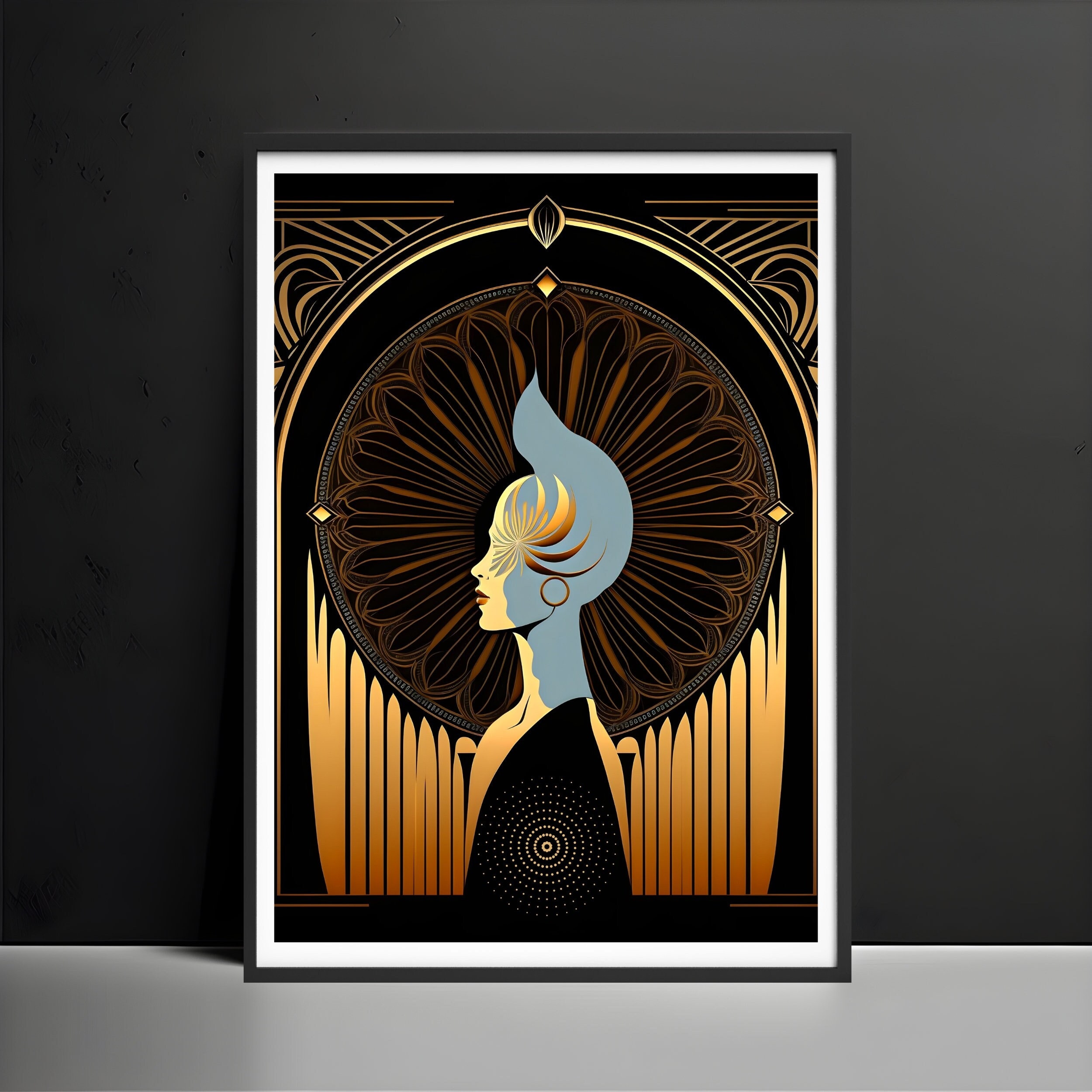 Art Deco Wall Art Print, Luxury Art Deco Prints, Gold Art Deco Poster