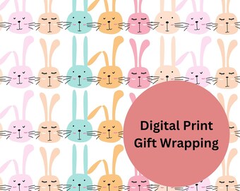 Printable Easter Bunny Wrapping Paper: Pastel Bunnies (Digital File)