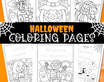 Halloween Coloring Book: Spooky & Kid Friendly Pages (Digital Download)