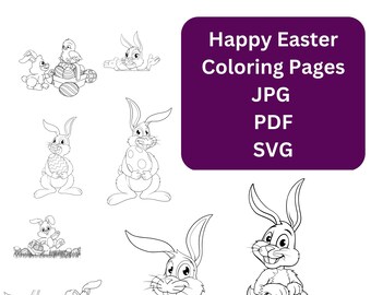 Easter Coloring Pages Bundle: Kids Printable (Digital Download)