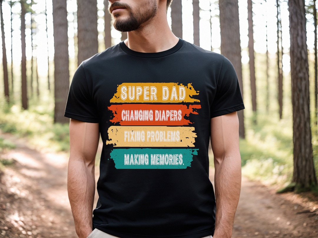 Funny Super Dad Changing Diapers Fixing Problems Making Etsy