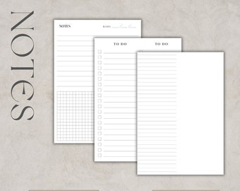 Printable Notes Page, Notes Template, Notes Planner Insert, A4/A5/Letter Size, Instant Download PDF