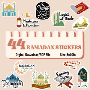 Ramadan stickers, Ramadan inspired digital stickers, printable stickers, bundle, islamic stickers, eid stickers,eid decorations, kids