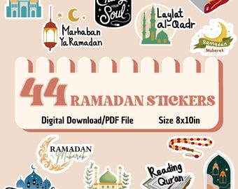 Ramadan stickers, Ramadan inspired digital stickers, printable stickers, bundle, islamic stickers, eid stickers,eid decorations, kids