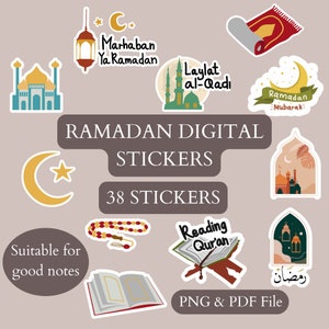 Ramadan stickers, Ramadan inspired digital stickers, printable stickers, bundle, islamic stickers, eid stickers,eid decorations, kids