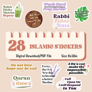 Autocollants numériques islamiques, autocollants islamiques, verset coranique, autocollants de journalisation, autocollants de planificateur islamique, png, pfd, autocollants de planificateur coran