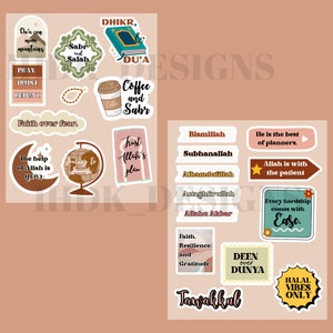 Islamic digital stickers, islamic stickers, quran quotes, hijab digital stickers, islamic planner stickers, png, pfd, quran planner stickers image 2