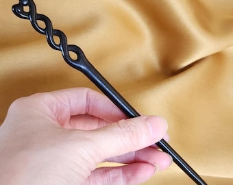 Twisted Wood Hair Pin, Celtic Knot Silhouette Hair Stick Modern Witchy Hair Accessories, Elegant Everyday Hair Fork