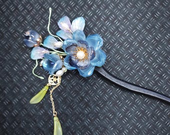 Handmade Japanese Kanzashi Hair Stick: Kraken Dangle, Oak  display picture 1