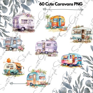 Cute Caravan Clipart,printable Image,commercial Use,junk Journal ...