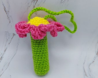 Crochet Flower Chapstick Holder