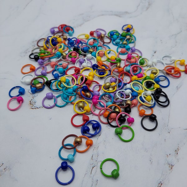 Colorful Snag Free Stitch Markers for Knitting in a Set of 10