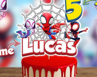 Spidey Spiderman Kuchen Topper | Druckbar | Spinnenmann | Personalisiert | Individuell
