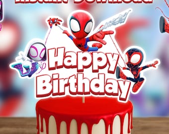 Spidey Spiderman Instant Download Cake Topper | Druckbar | Spinnenmann | Personalisiert | Individuell