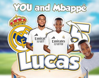 Mbappé Birthday Cake Topper: Personalized Digital File