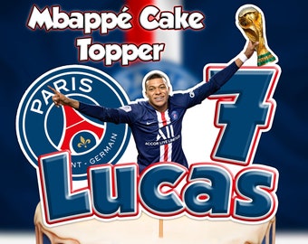 MBAPPÉ digitale taarttopper, verjaardagsfeestje taarttopper, digitale taarttopper