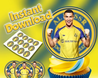 Ronaldo Digital Cupcake Toppers, Ronaldo Cake Topper