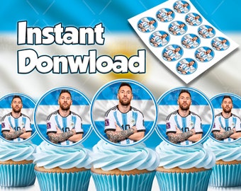 MESSI Cupcake Toppers, Messi Happy Birthday, Argentina Cake Topper