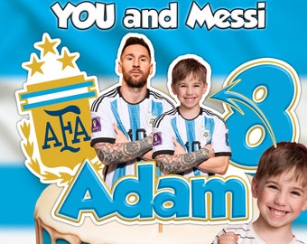 Personalized Messi Birthday Cake Topper (Digital File)