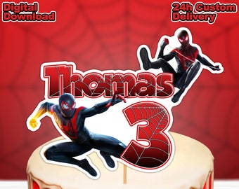 Miles Morales Digital Cake Topper / Imprimible / Spider Man / Personalizado / Personalizado