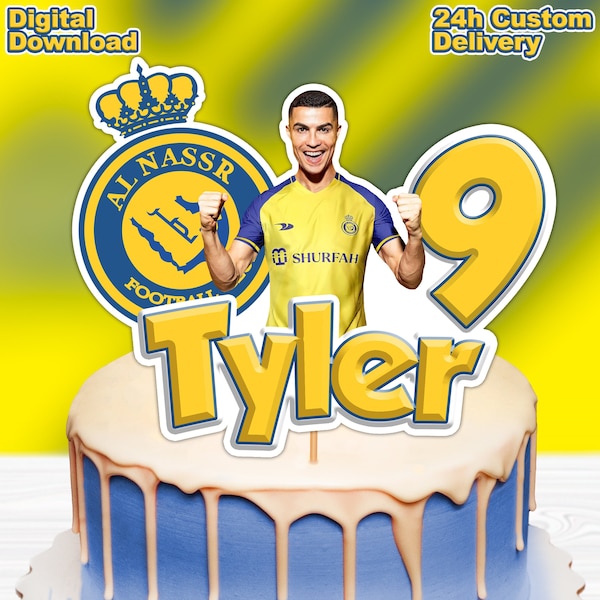 RONALDO Cake Topper, CR7 Cake Topper, Al-Nassr Cake Topper, Custom Cake Topper, Digital Cake Topper, Ronaldo Birthday Topper.
