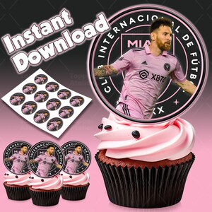 MESSI Digital Cupcake Toppers Messi Cake Toppers Messi Inter - Etsy México