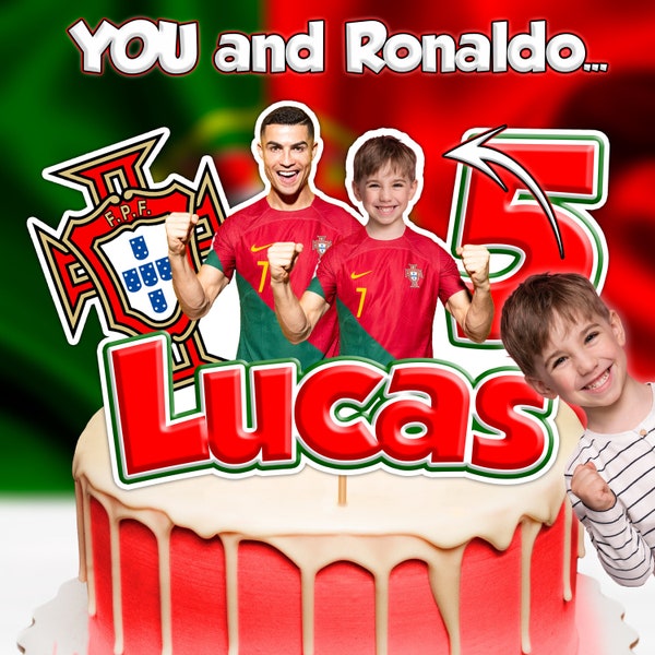 RONALDO PORTUGAL Cake Topper, CR7 Cake Topper, Portugal Cake Topper, Custom Cake Topper, Digital Cake Topper, Ronaldo Birthday Topper.