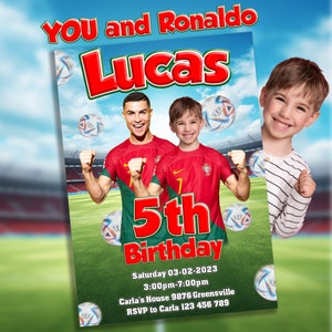 RONALDO Birthday Invitation, CR7 Birthday Invitation, Cristiano Ronaldo Portugal