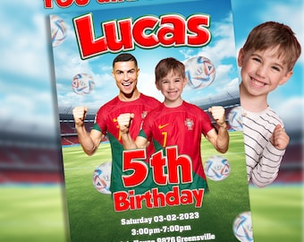 Cristiano Ronaldo Birthday Invitation: Custom CR7 Soccer Theme (Digital File)