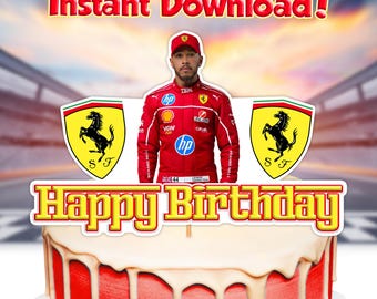 Formel 1-tårtdekoration: Lewis Hamiltons födelsedag (digital nedladdning)