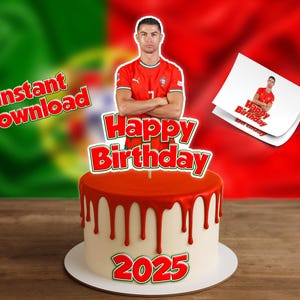 RONALDO 2025 PORTUGAL Cake Topper, CR7 Geburtstag Tortendeko, Geburtstag Torten Deko, Geburtstag Torten Deko