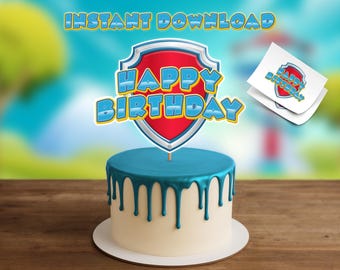 Adorno para tarta de cumpleaños: descarga digital personalizable