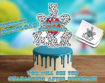 Adorno para tarta de cumpleaños: Tamaños personalizables (Descarga digital)