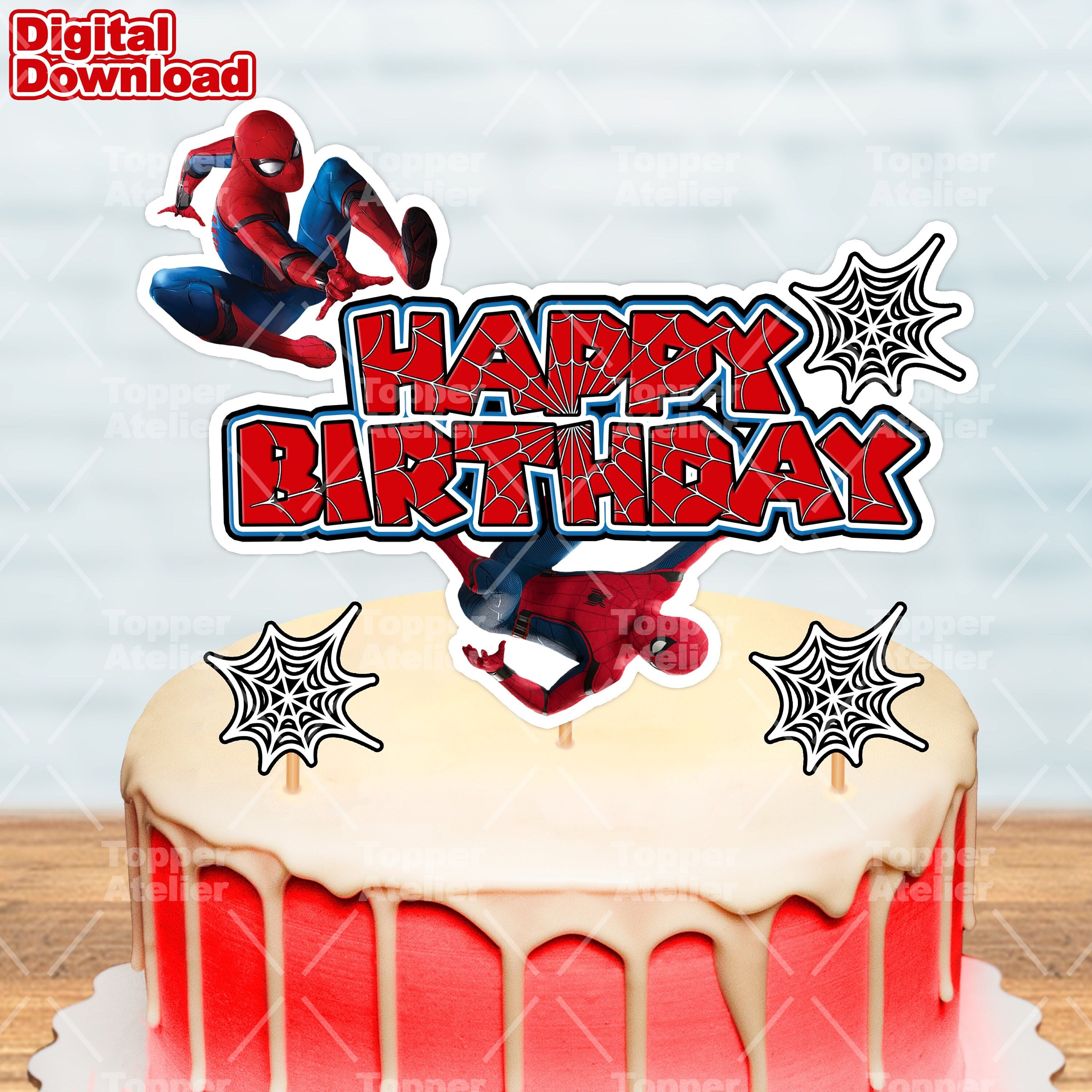 SPIDER MAN Printable Cake Topper - Etsy Canada
