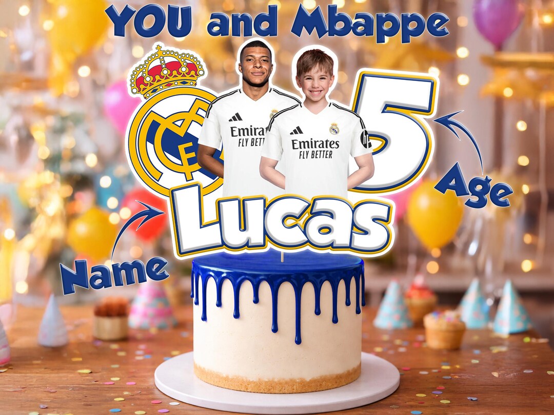 MBAPPE Birthday Cake Topper, Personalized Digital File - Etsy