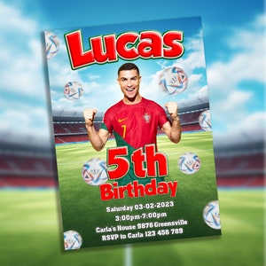 Convite de Aniversário RONALDO, Convite de Aniversário CR7, Cristiano Ronaldo Portugal