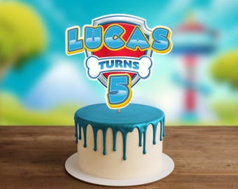 Adorno para tarta de cumpleaños personalizado: Diseño digital personalizado