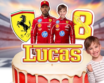 Formel 1-tårtdekoration: Lewis, personligt foto (digital fil)