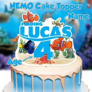 Cake Popper Alla ricerca di Nemo, Festa di compleanno Alla ricerca di Nemo, Cake Topper digitale Alla ricerca di Nemo, Decorazione Alla ricerca di Nemo