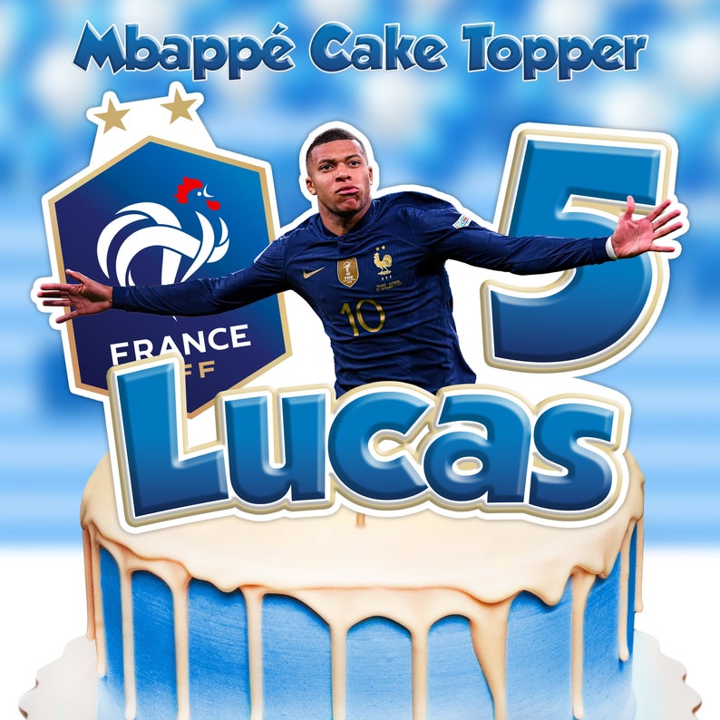 MBAPPÉ Birthday Cake Topper: Personalized Digital File - Etsy