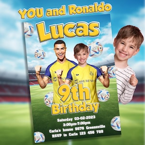 RONALDO Birthday Invitation, CR7 Birthday Invitation, Cristiano Ronaldo Al-Nassr