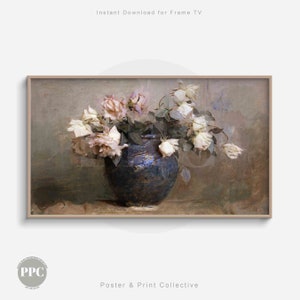 Roses Frame TV Art Vintage Still Life Flower | Roses by Abbott Handerson Thayer | Samsung Frame TV Art | 19th Century Art | Flower Painting