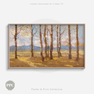 Birches in Autumn by Ferdinand Katona | Samsung Frame TV Art | 20th Century Art | Oil Painting | Frame TV Art | Vintage Fall Foliage