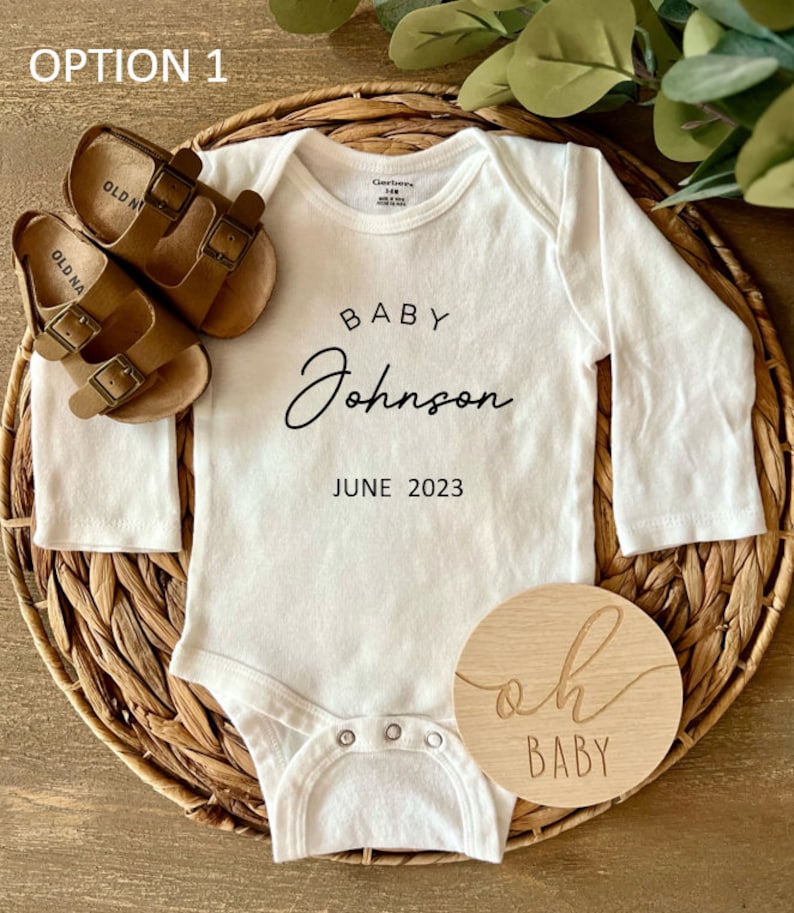Personalized Baby Announcement Onesie®, Baby Announcement, Custom Baby — free download
