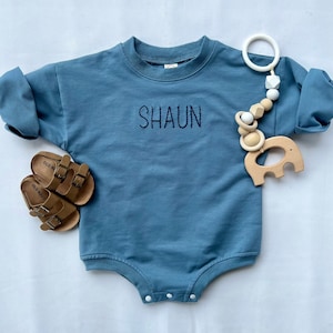 Personalized Baby Sweater Romper, Custom Baby Sweater Romper, Custom Baby Sweater, Hand Embroidered
